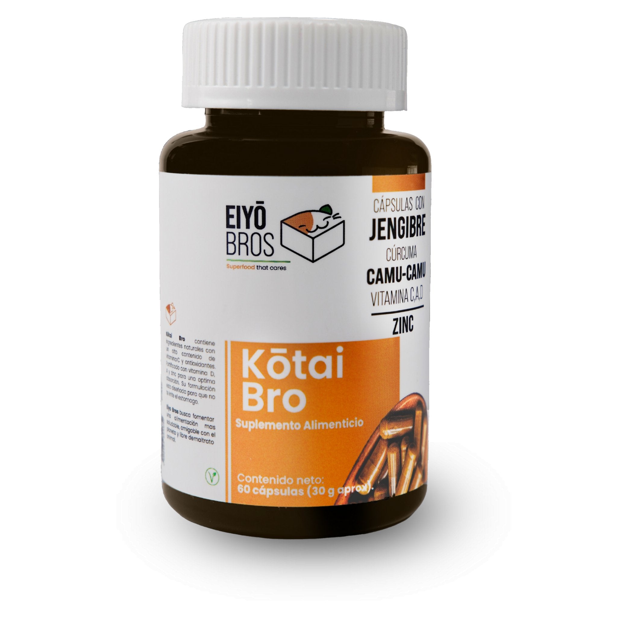 Kotai Suplemento jengibre, Curcuma, Camu - Camu, Vitamina C, A,D y Zinc Vegano Súper Antioxidante, Sistema Inmunitario y Desinflamatorio natural. - Family Cbd Mexico